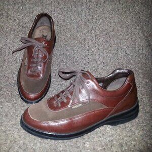 MEPHISTO-Brown Leather & Suede Walking Shoes-Sneakers-SZ 6.5-Excellent